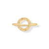 14 Karat Gold Plated Textured Open Circle Ring