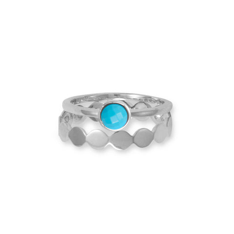 Rhodium Plated Dotted Band Ring