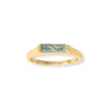 14 Karat Gold Plated Moss Agate Bar Ring