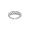 Rhodium Plated Alternating Textured Twist Ring