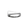 Rhodium Plated Flat Top Triangle Slice Ring