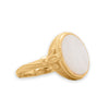 14 Karat Gold Plated Antique Style Mother of Pearl Ring