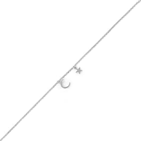 Rhodium Plated "My Moon and Stars" Anklet