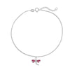 9"+1" Pink Dragonfly CZ Anklet