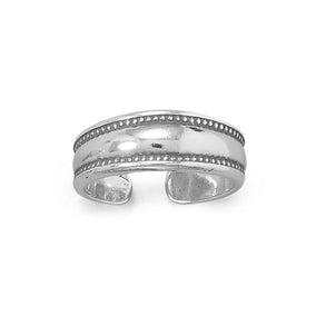 Oxidized Dotted Edge Toe Ring
