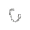 Rhodium Plated Cuff and Hoop Earring