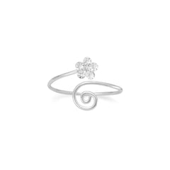 Crystal Flower Wrap Design Toe Ring
