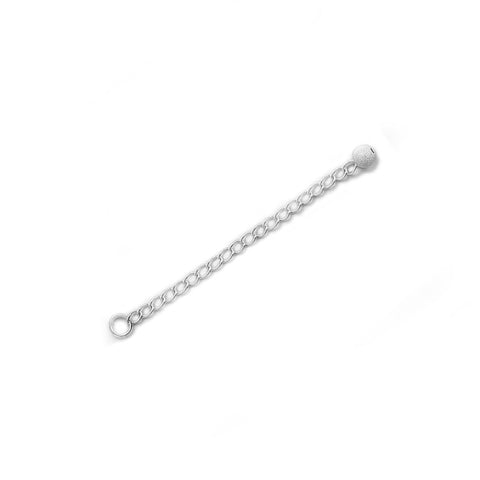 2.25" Sterling Silver Extender Chains with 4mm Stardust Bead End (Set of 2)