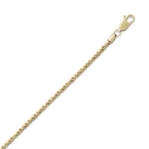 14/20 Gold Filled Reverse Twisted Rope Chain Necklace (2.1mm)