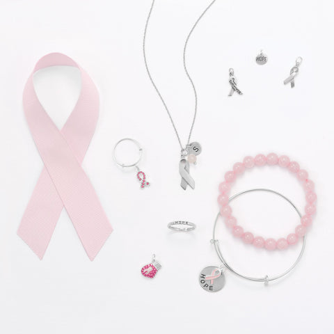 Pink Enamel Awareness Ribbon Charm