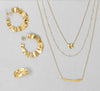 16" + 2" 14 Karat Gold Plated Wavy Disc Necklace