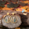14 Karat Gold Plated Brass Labradorite and Cultured Freshwater Pearl Fashion Earrings